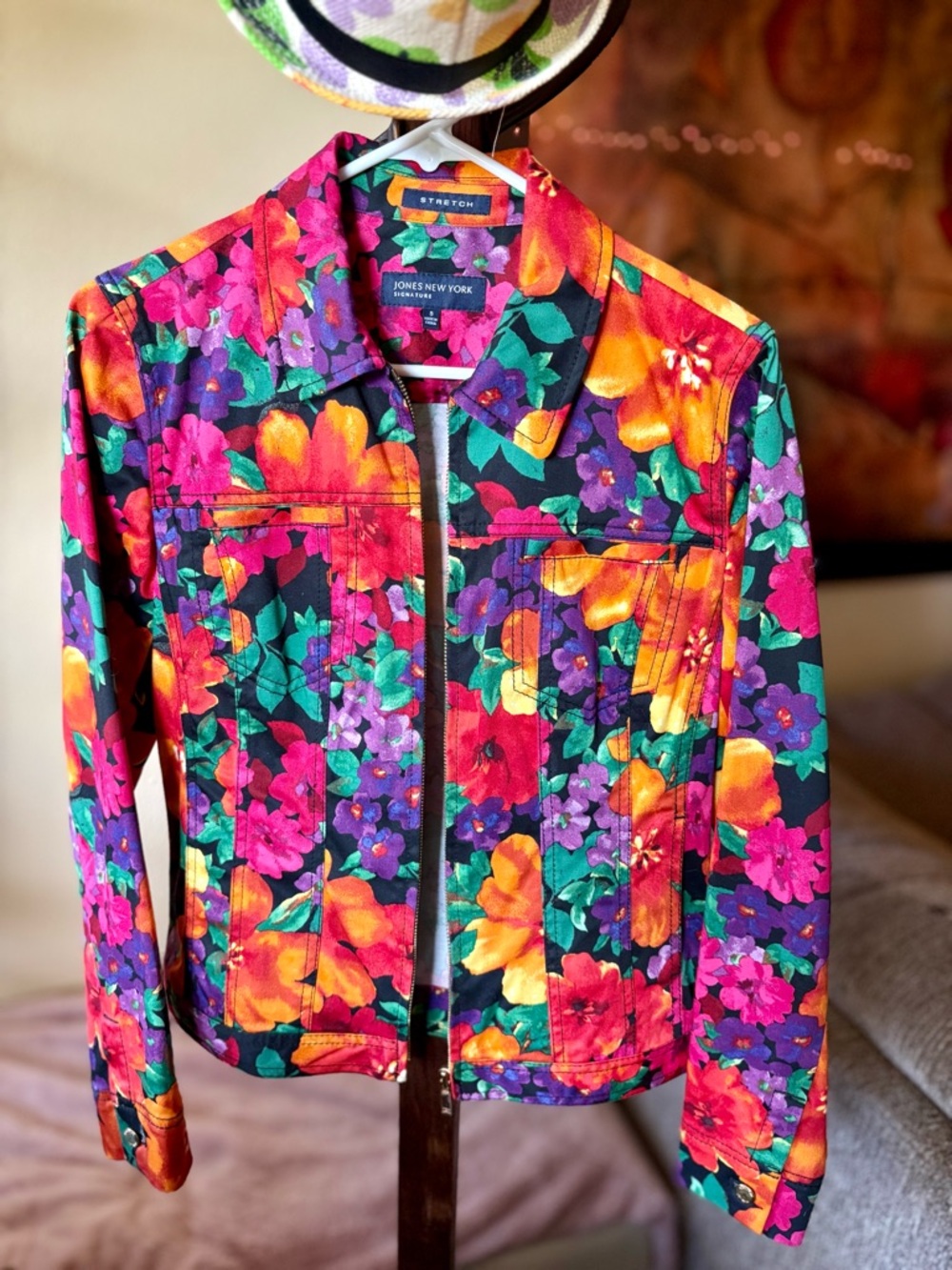 Jones New York Women's Floral Stretch Jacket - Multicolor